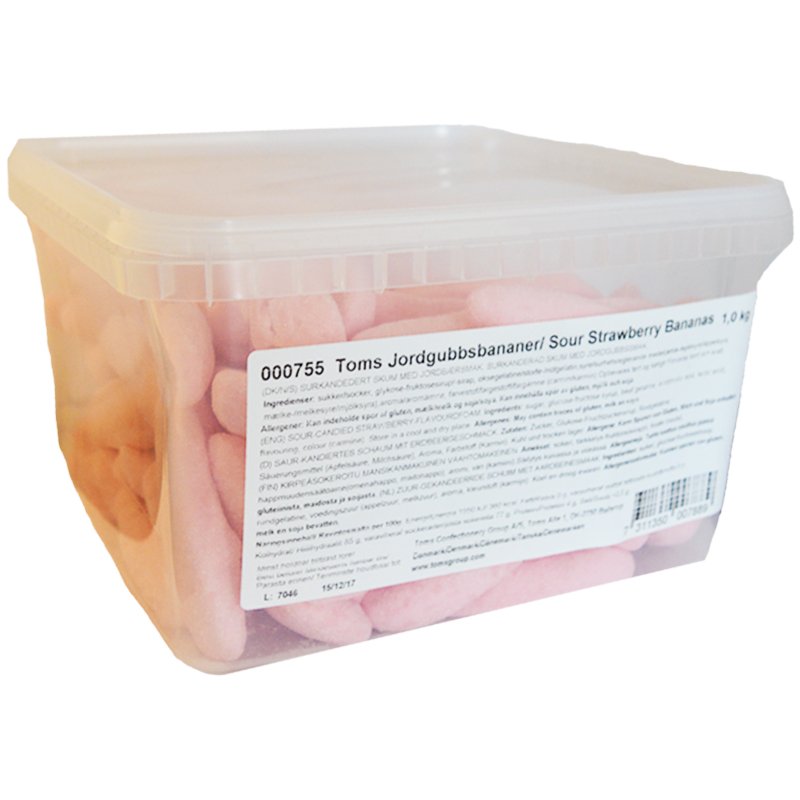Laatikollinen "Kirpeät mansikkabanaanit" 1 kg - 50% alennus