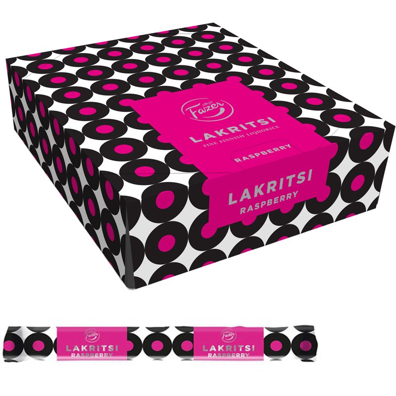 Laatikollinen "Lakritsi Raspberry" Patukoita 30 x 20g - 30% alennus