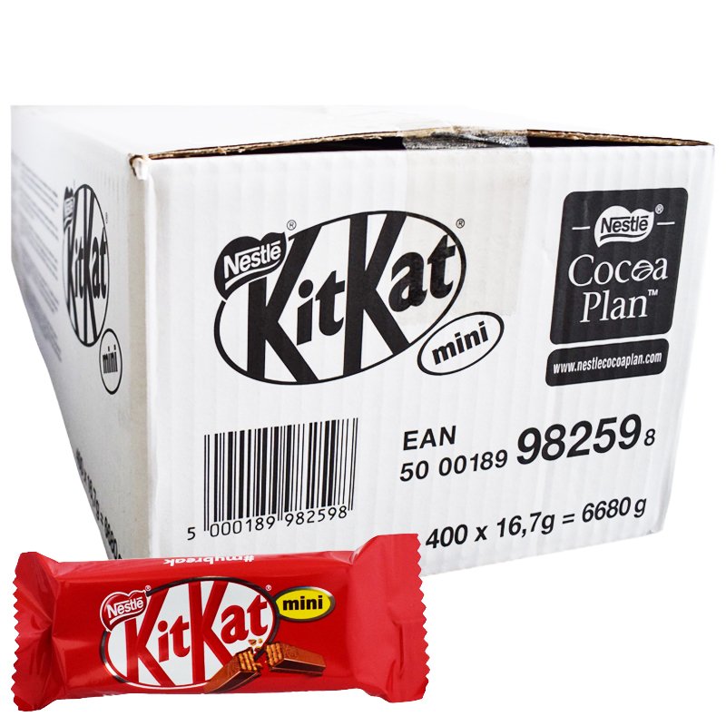 Laatikollinen "Kitkat Mini" Suklapatukoita 400 x 16,7g - 50% alennus
