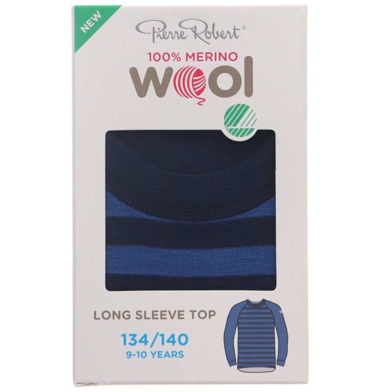 Merinovillapaita Lapset, 134-140 Tummansininen & Musta - 65% alennus