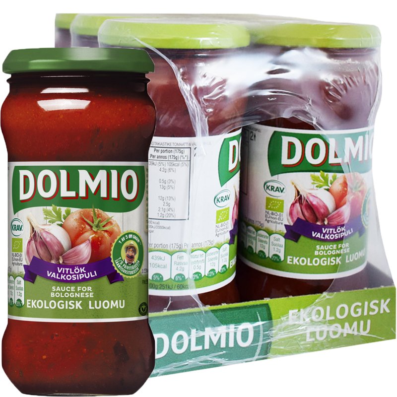 Laatikollinen Luomu Tomaattivalkosipulikastiketta 6 x 350g - 35% alennus