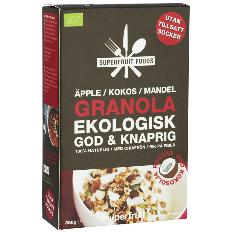 Luomugranola Omena, Kookos & Manteli - 40% alennus