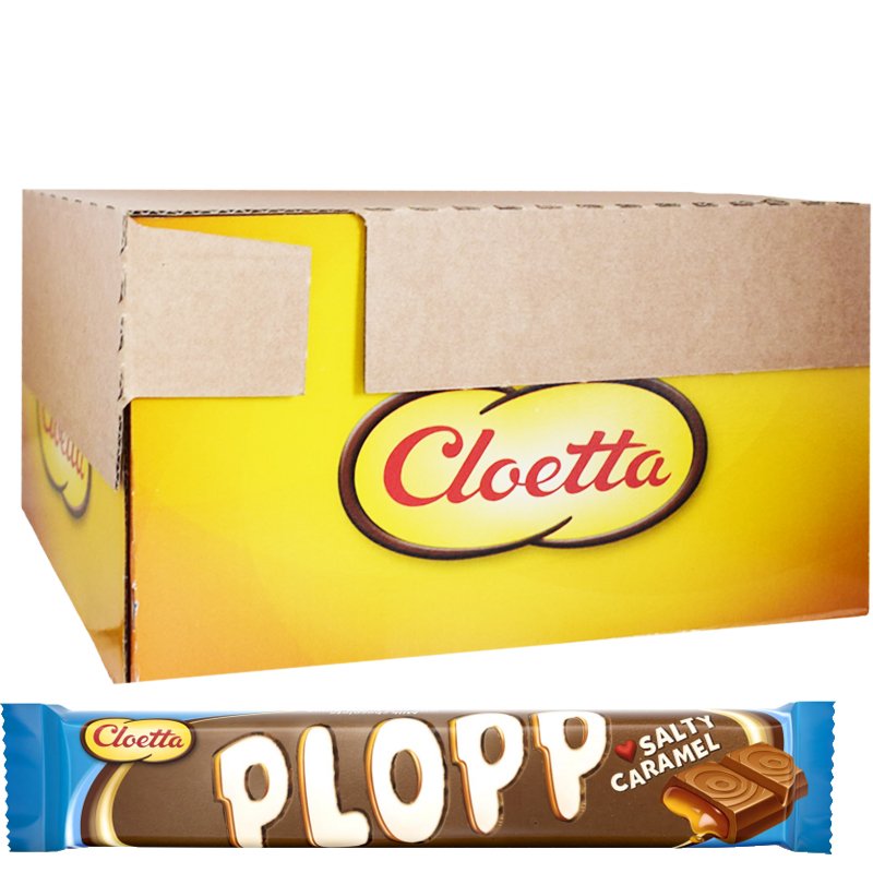 Laatikollinen "Plopp Salty Caramel" Suklaapatukoita 35 x 50g - 88% alennus