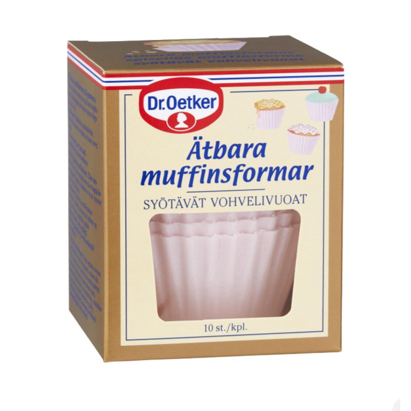 Muffinvuoka, syötävä, vaaleanpunainen 10 kpl - 51% alennus