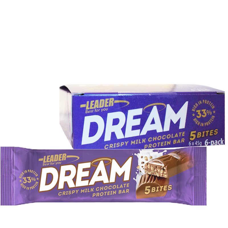 Laatikollinen Proteiinipatukoita "Crispy Milk Chocolate" 6 x 45g - 20% alennus