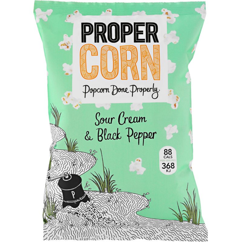 Popcorn "Sourcream & Black Pepper" 80 g - 67% alennus