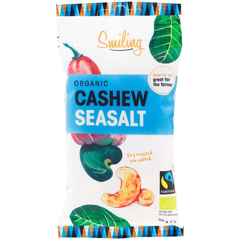 Luomu Cashewpähkinät Merisuola 50g - 15% alennus