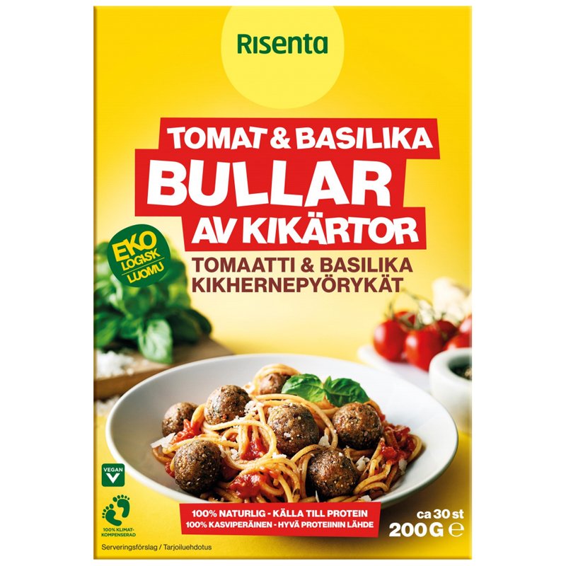 Luomu Kikhernepyörykät "Tomaatti & Basilika" 200g - 31% alennus
