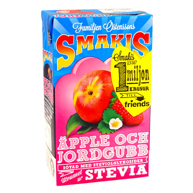 Hedelmäjuoma, Omena & Mansikka Stevia 250ml - 22% alennus