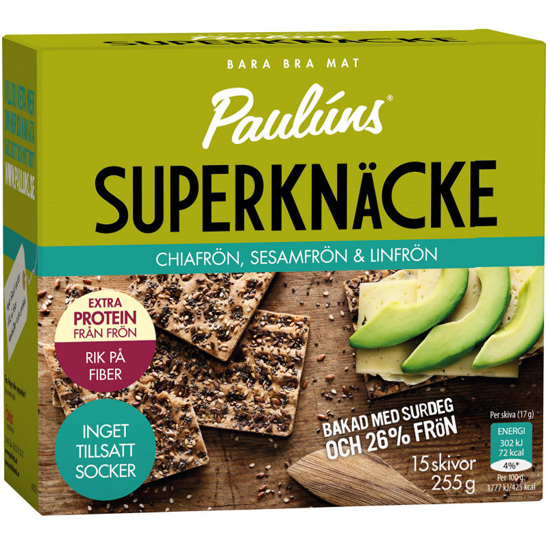 Näkkileipä, seesamin-, chian ja pellavansiemen - 40% alennus