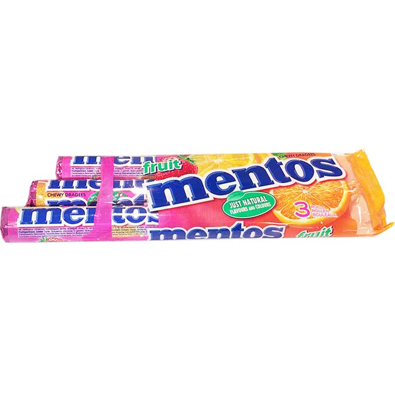 Mentos "Fruit" 3 x 45 g - 29% alennus