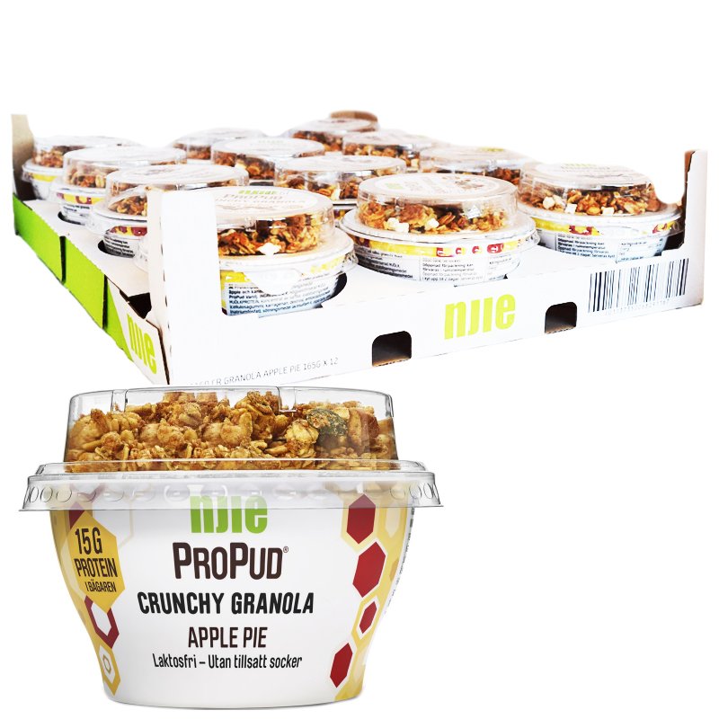 Laatikollinen proteiinivanukkaita "Crunchy Granola" 12 x 165 g - 28% alennus