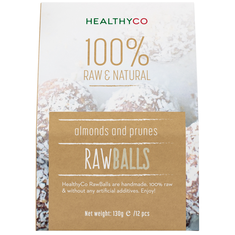 Raakapallot Manteli/Luumu 130g - 60% alennus