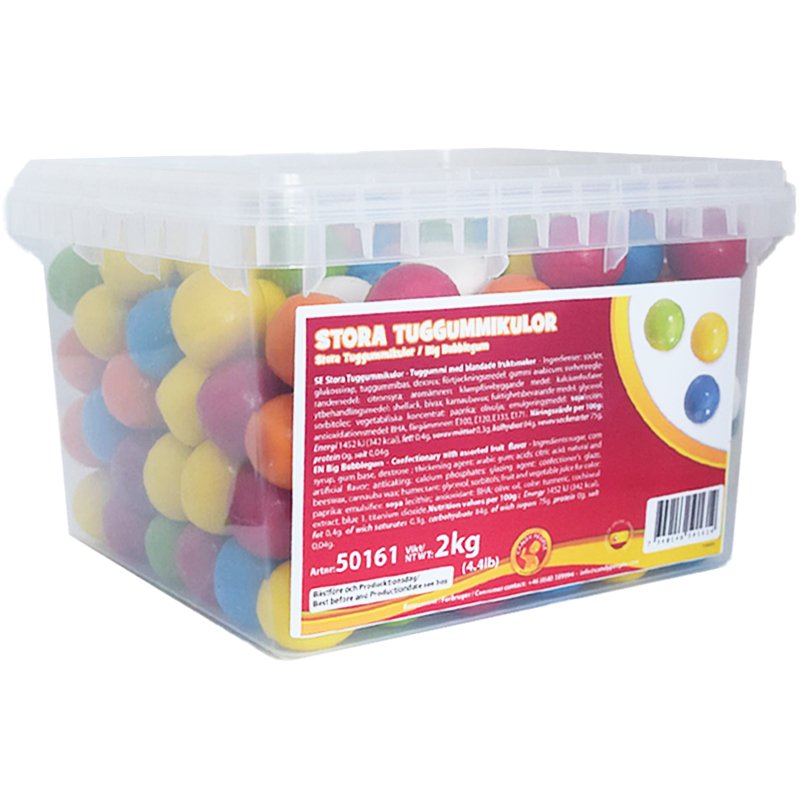 Laatikko: Suuret Purukumipallot 2kg - 50% alennus