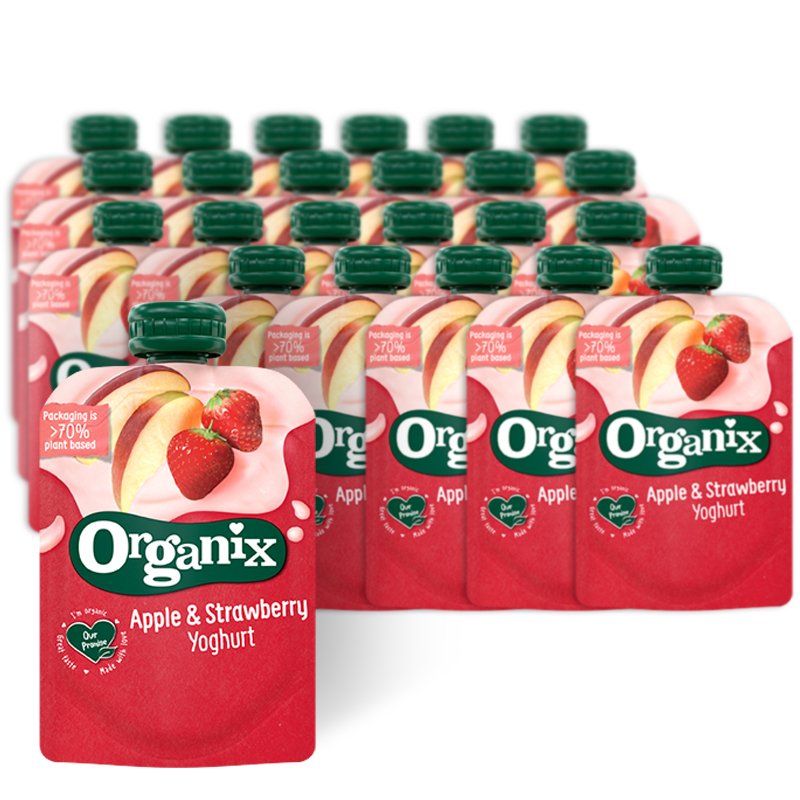 Luomuvälipala Jogurtti, Omena & Mansikka 24kpl - 65% alennus